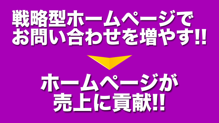 戦略型ホームページでお問い合わせを増やす。イコール、売上に貢献!!