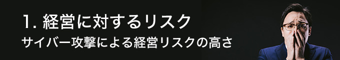 経営に対するリスク：サイバー攻撃による経営リスクの高さ